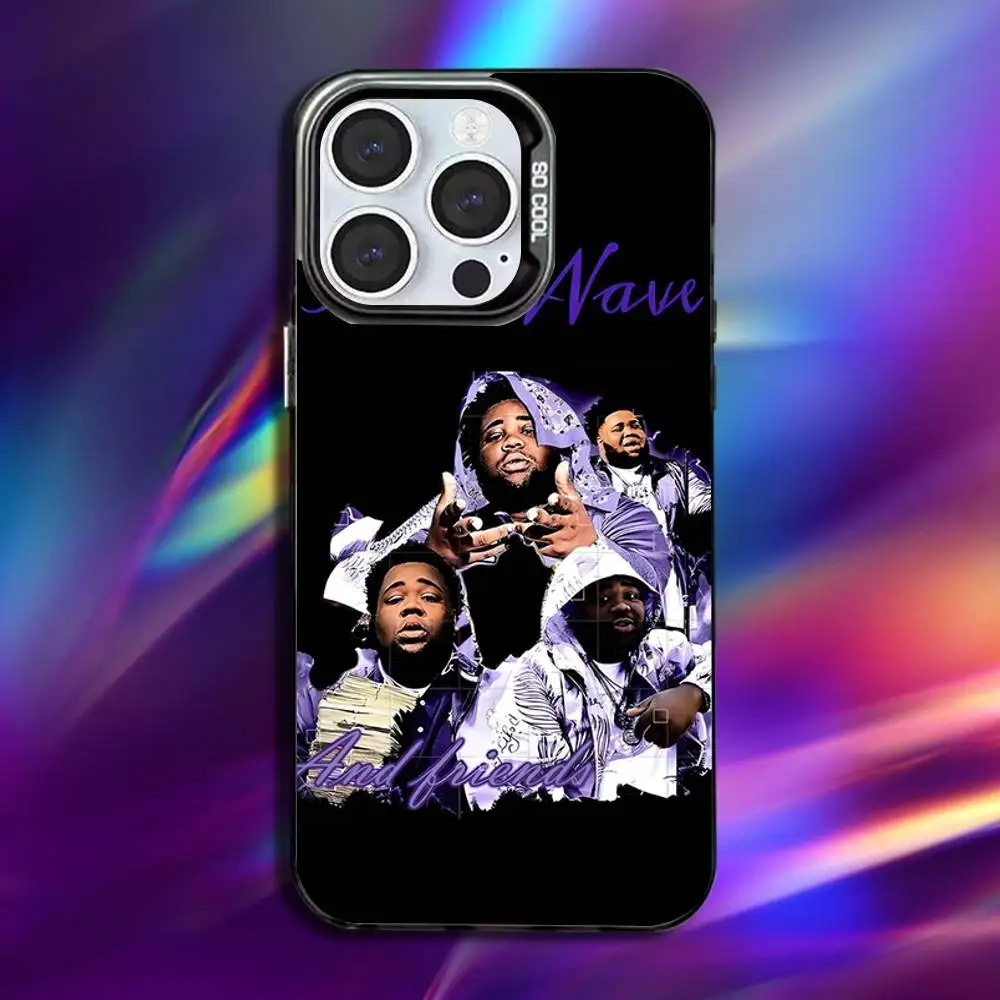 25 R-Rod W-Wave Rapper حافظة لهاتف iPhone 16,15,14,13,12,11,Pro,Max,Plus,Mini,XS,SE مضاد للسقوط أسود غير لامع مصد صلب