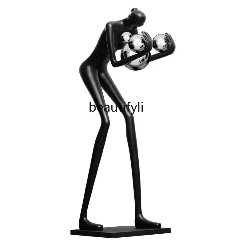 xxqTrend customization large window floor lamp holding ball figure sculpture room square magic hotel lobby sales office