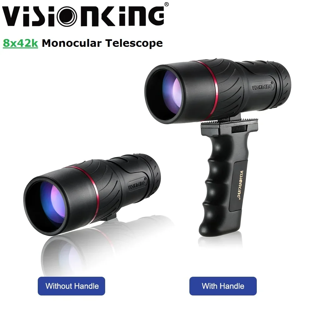 Visionking Portable 8x42 Roof Monocular Powerful Long Range Scope Outdoor Birdwatching Tourism Waterproof  Telescope W/ Handle