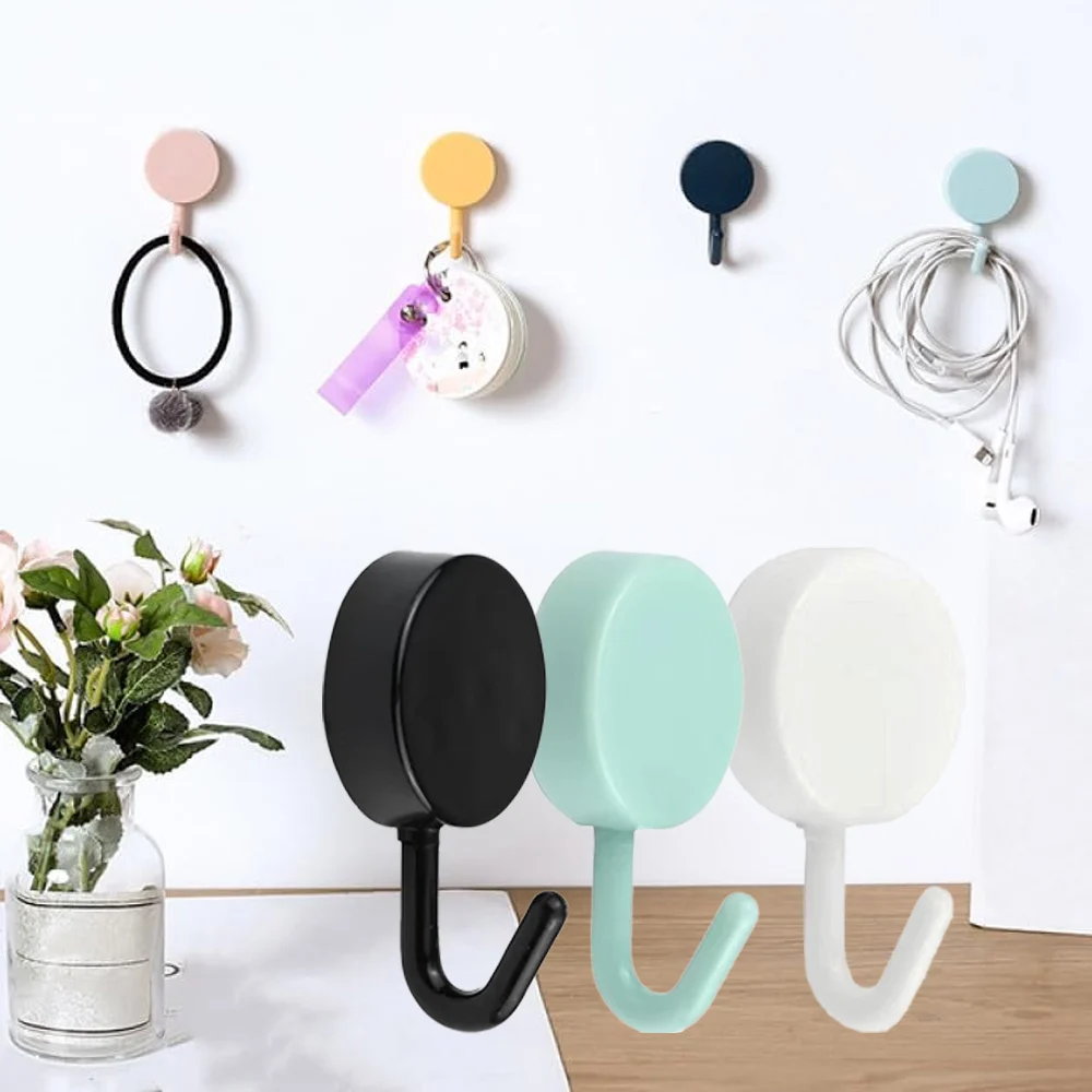 5Pcs Self Adhesive Hooks Kitchen Bathroom Storage Hanger Key Bags Towel Holder Rack Hook Household Door Wall Hanging Hook