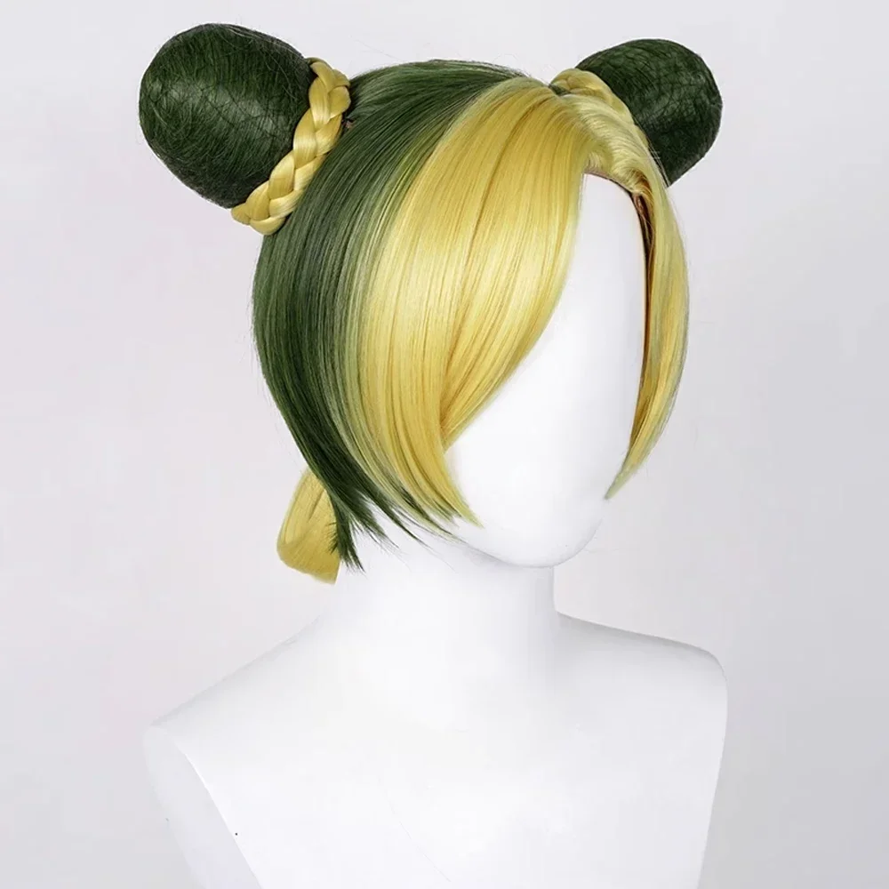 Perruque Synthétique Courte et Droite pour Femme, Ombre, Jaune, Vert, Anime, Cosplay, Buns, Tresses, Cheveux, Degré de Chaleur, Perruque pour ix