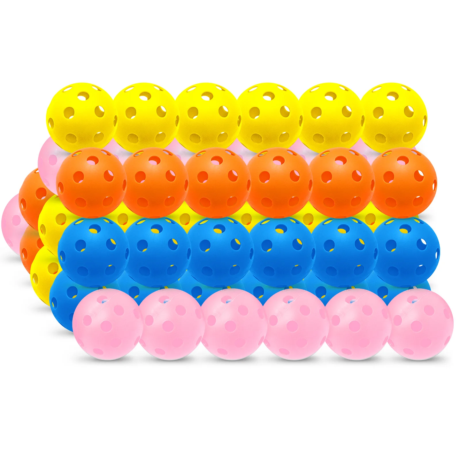 

Тренировочные мячи для гольфа, 50 шт. в упаковке и ведро для мяча для гольфа с ручкой, ограниченный летный спортивный тренировочный мяч, в помещении и на открытом воздухе