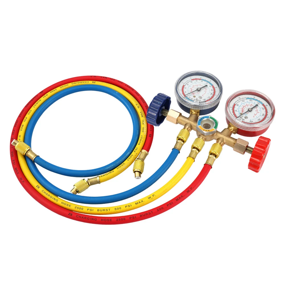 Refrigeration Manifold Gauge Air Condition Refrigeration Set 3 Way A/C Refrigeration Charging Service for R404A R134A R12 R22
