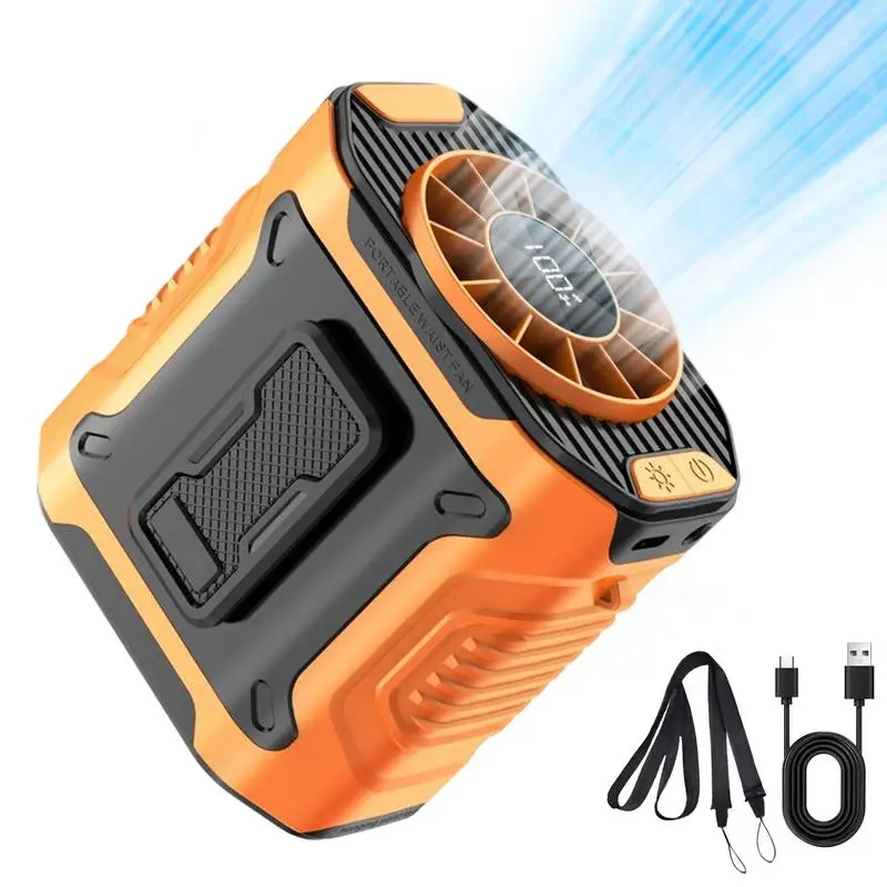 

Waist Fan Clip On Portable Fan For Travel Rechargeable With 100 Speeds 5000mAh Strong Airflow Belt Blower Small Cooling Device