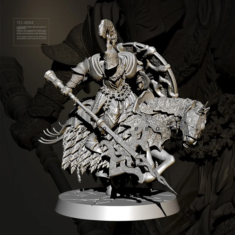 

55mm 75mm Knight Resin Model Figure Gk Micro Miniature 3d Printed White Model Toy Unassembled And Unpainted Kit