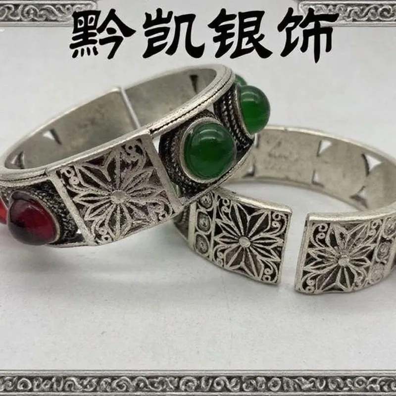 Retro Open Bangle Handicraft Jewelry With Vintage Ethnic Style