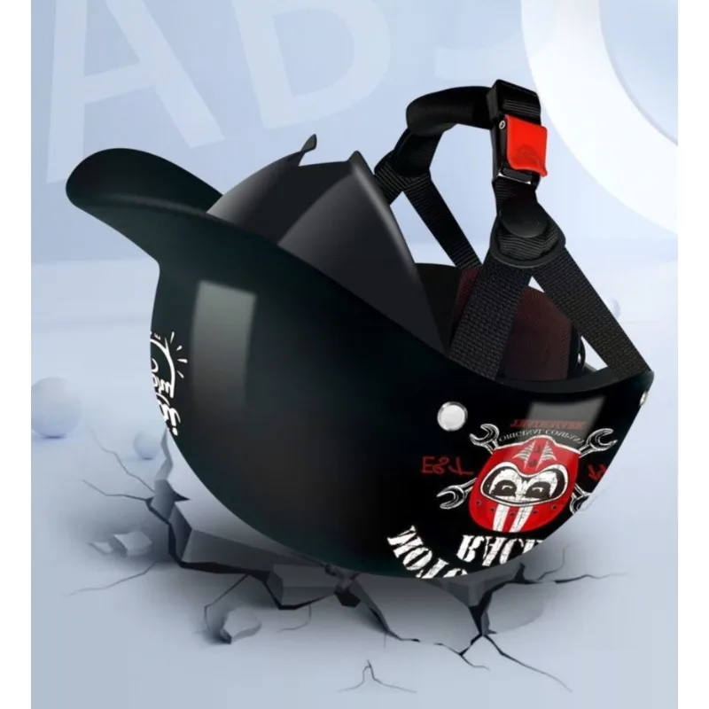 Motorcycle Helmet Retro German Classic Moto Helmet Casco Moto Half Helmet  Capacete De Moto with HD Visors - view 4