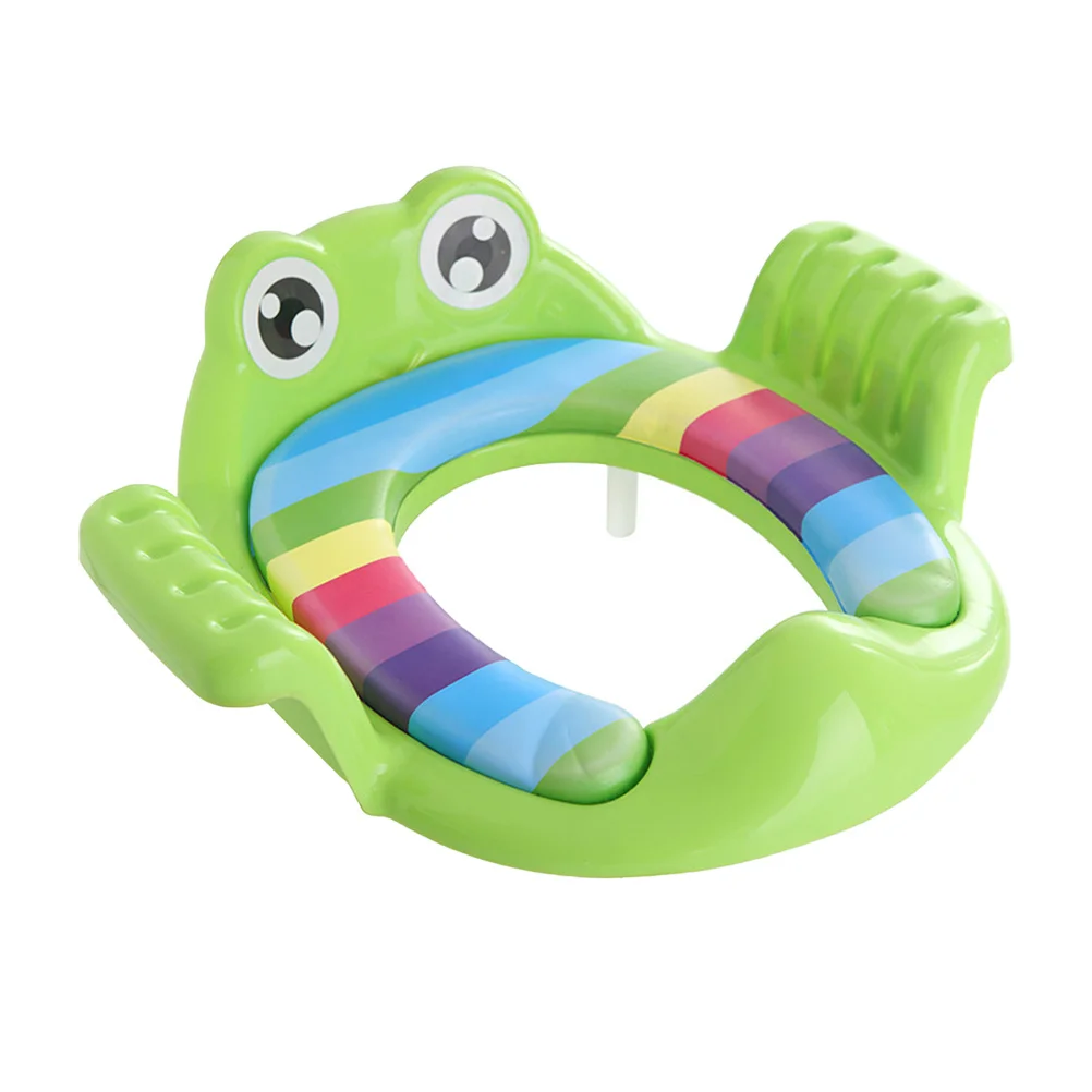 

Kids Toilet Trainer Seat Blue Cartoon Design Potty Training Ring For Toddlers Non-Slip Pads Easy Bathroom Safety