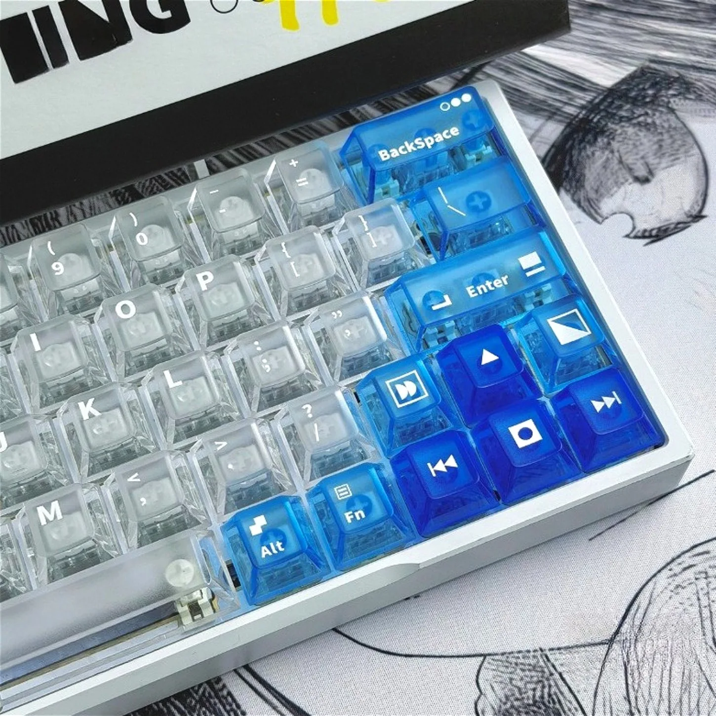 

Misty Cherry Key Cover Kit PC+PBT 130 Key Cap Compatible with 61/64/68/84/87/104 Mechanical Keyboard