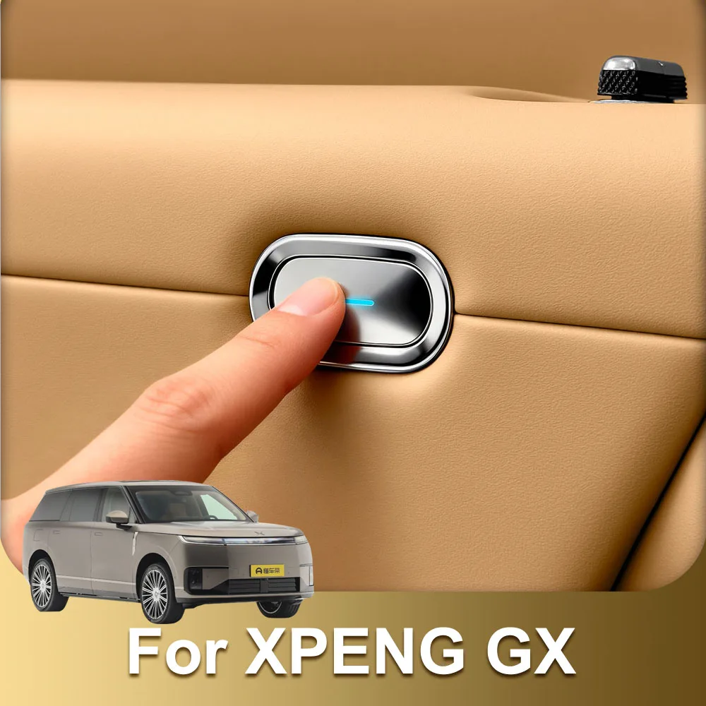 Fit For Xpeng GX Door Switch Button Sticker Automotive Modification Supplies Tailgate Button Metal Sticker Scratch-resistant