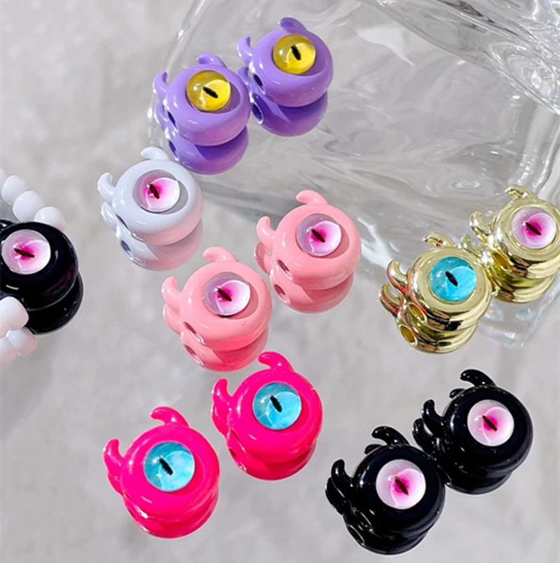 Newest 40pcs/lot color spray-paint cartoon monster shape alloy floating locket beads charms diy jewelry earring accessory