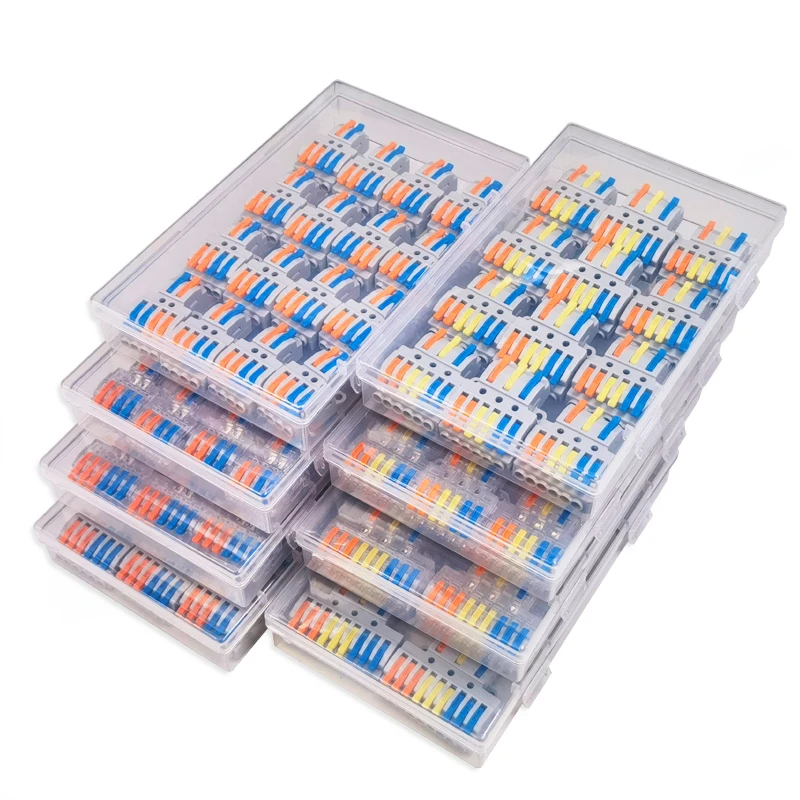 

Wire Connector Boxed 2 Input 3 Input 4/6/9 Output Universal Quick Terminal Block 0.08-4mm Cable Screw Fixed Line Distributor