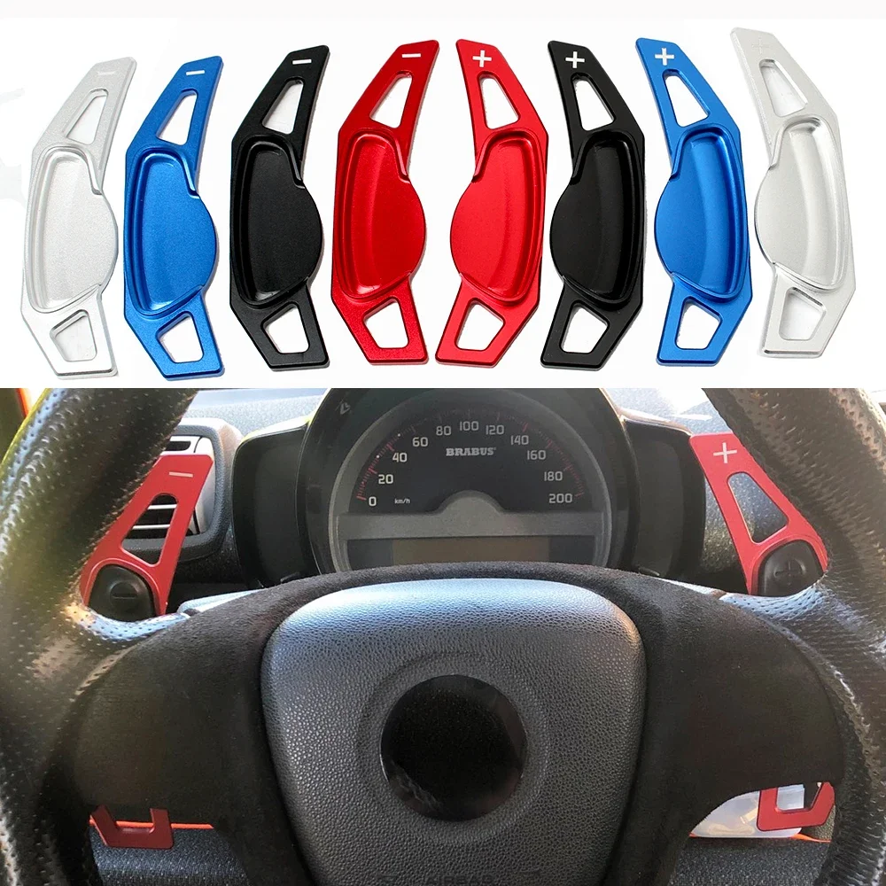 For Benz Smart 451 453 Two 2009-2017 Four 2015-2017 Car Steering Wheel Shift Paddle Gear Paddles DSG Extender Stickers 2pcs