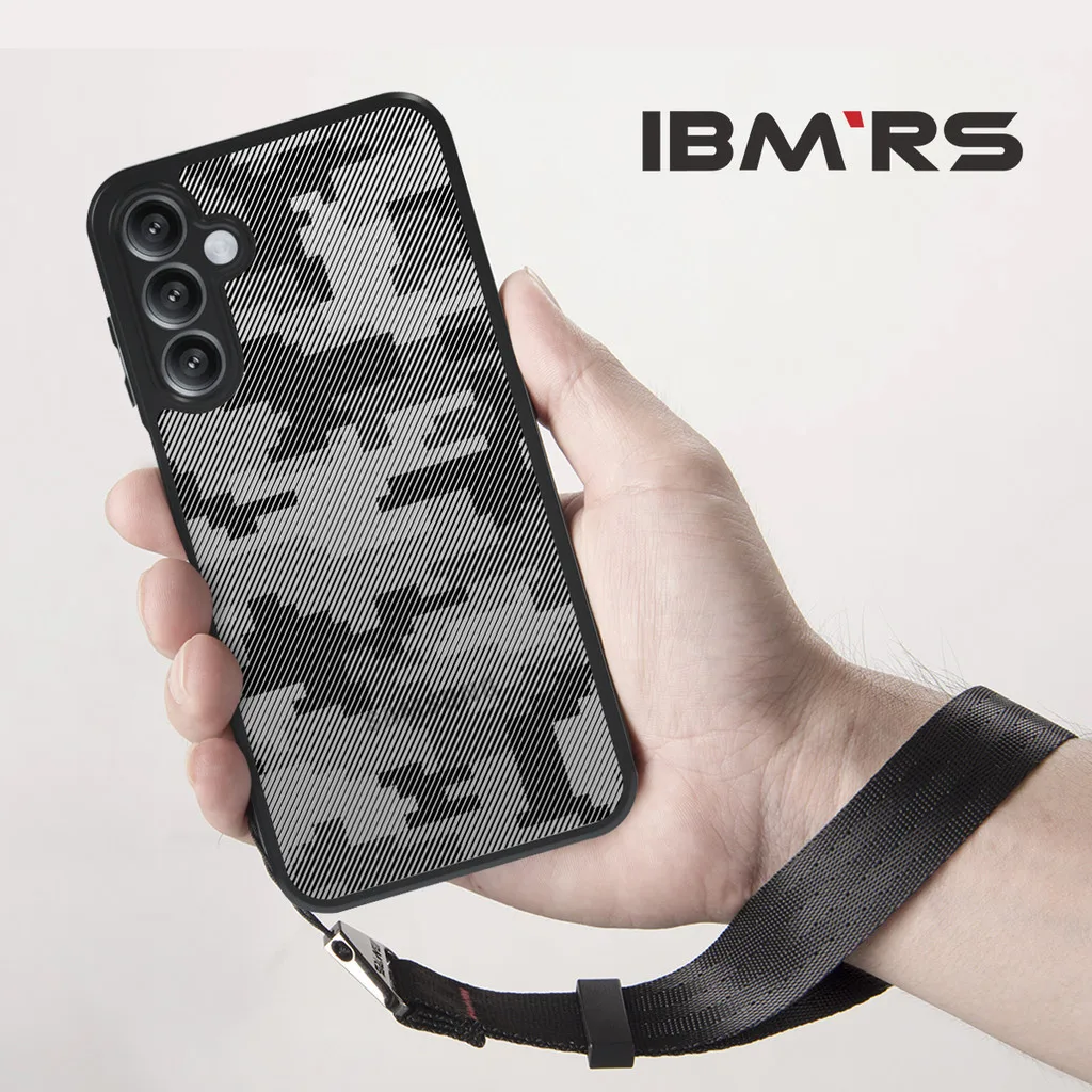 

IBMRS for samsung a35 5g phone case,Camo Transparent Shockproof Protective Cover(Comes with wrist strap)