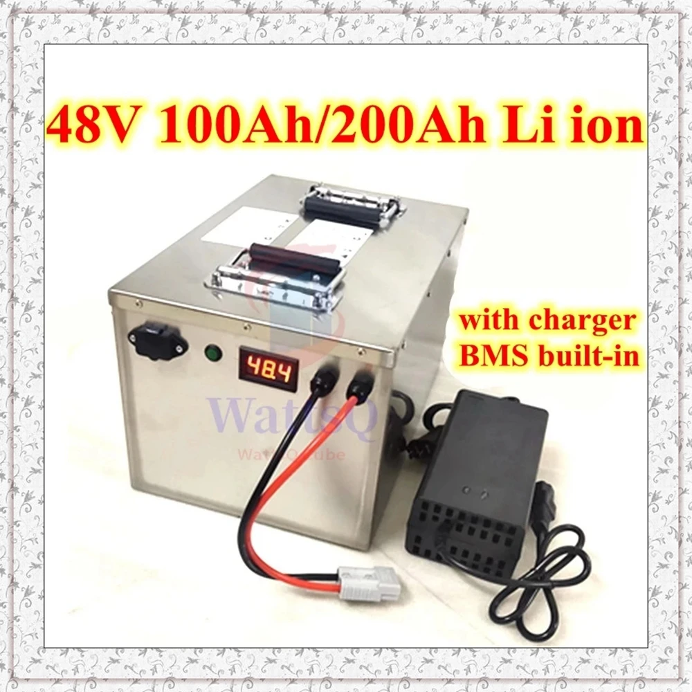 

48V 100Ah 200Ah Lithium battery for 18kw 10kw inverter solar panels telecommunication Forklift ups+Charger