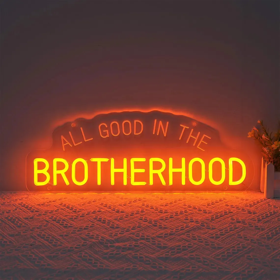 

Неоновая вывеска «Все хорошо в братстве», светодиодный неоновый светильник для детской комнаты, декор для игровой комнаты, декор для стены в стиле юношеской комнаты, декор для комнаты мальчика