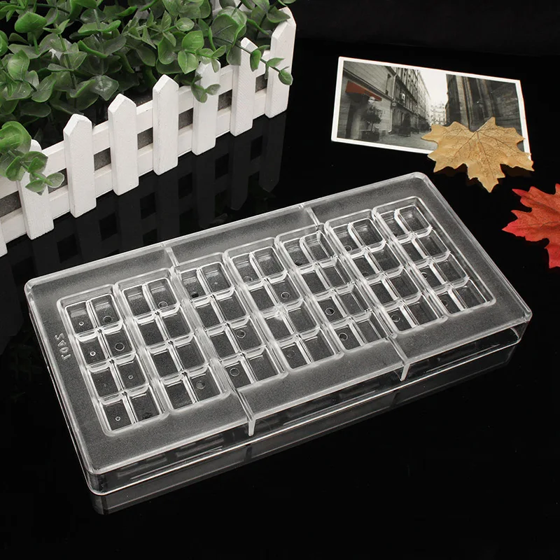 Home Chocolate Bar Mold Clear Resuable 56 Grids Designed Candy Jelly Food Baking Pastry Maker Mold Accessories For Home Kitchen