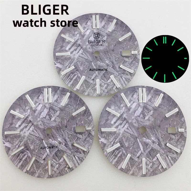 

BBLIGER 31mm Dial Grey Dial Green Luminous Suitable for NH34 NH35 NH36 ETA2836 2824 PT5000 Miyota 8205 8215 DG2813 3804 Movement