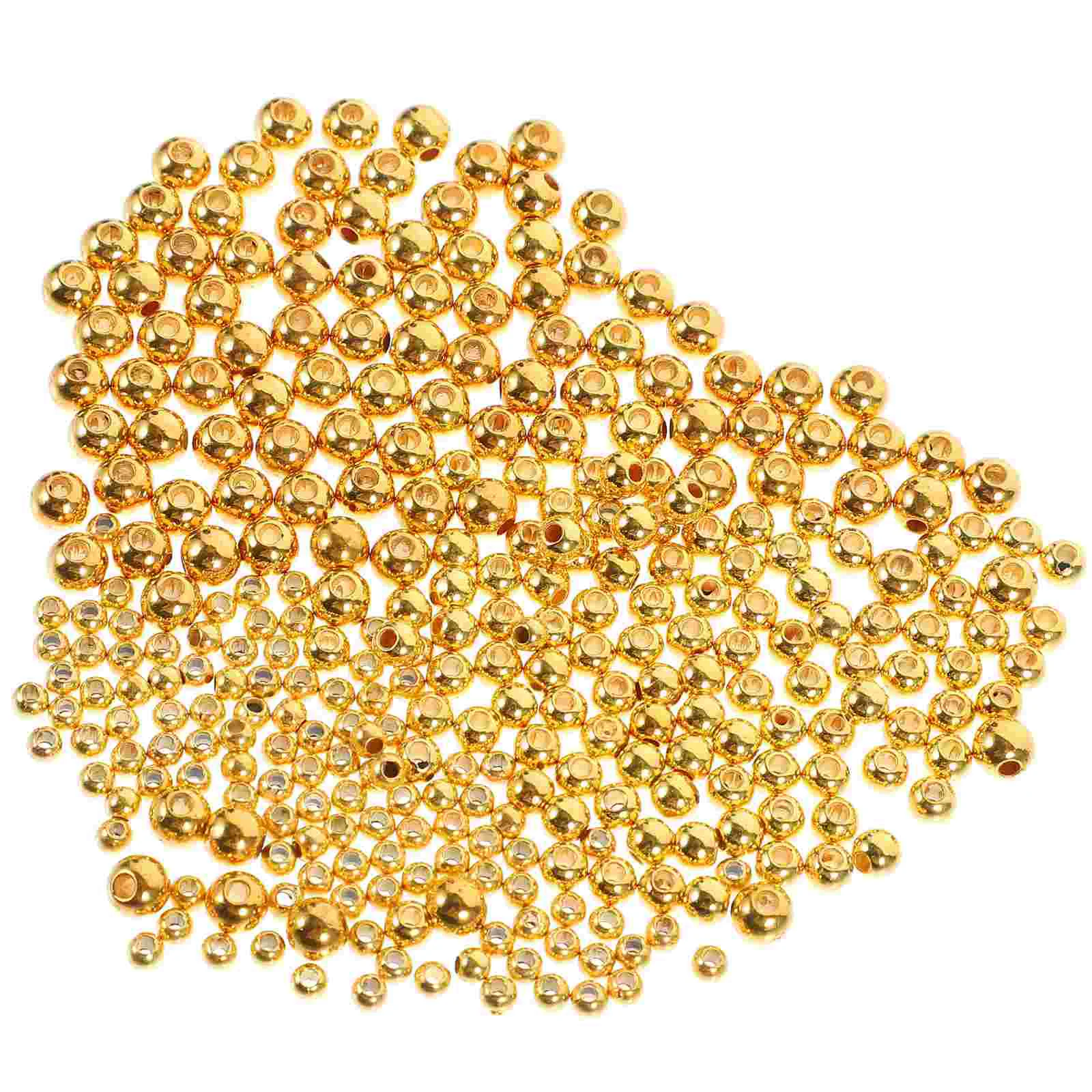 

300pcs Fishing Lure 3mm 4mm 5mm Gold Round Fly Tying Beads Plastic Easy Use Practical Line Beads Sea