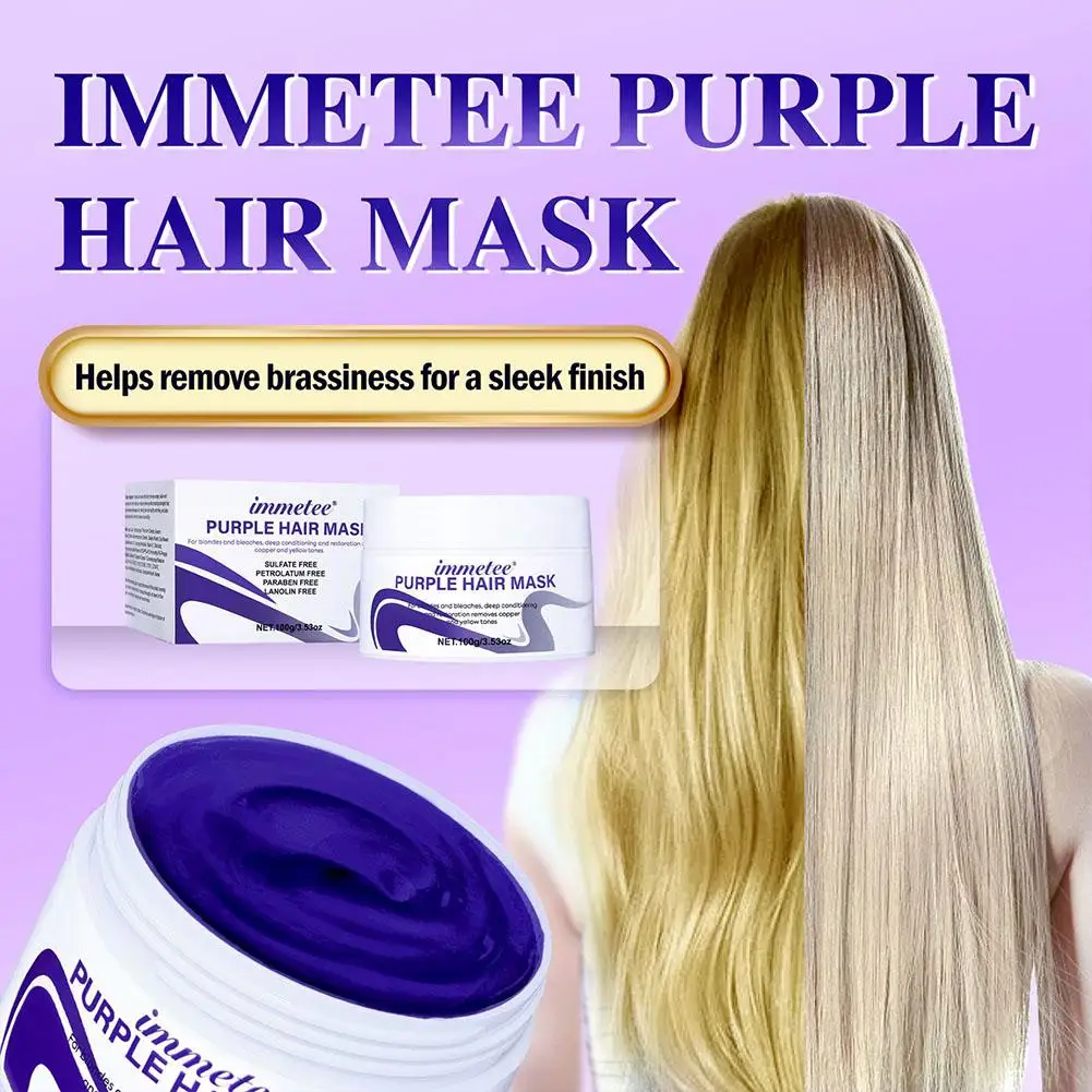 

Purple Hair Repair Mask Improve Damaged Hair Repair Smoothing Toner Conditioner Straightening Hair Treatment B3L4
