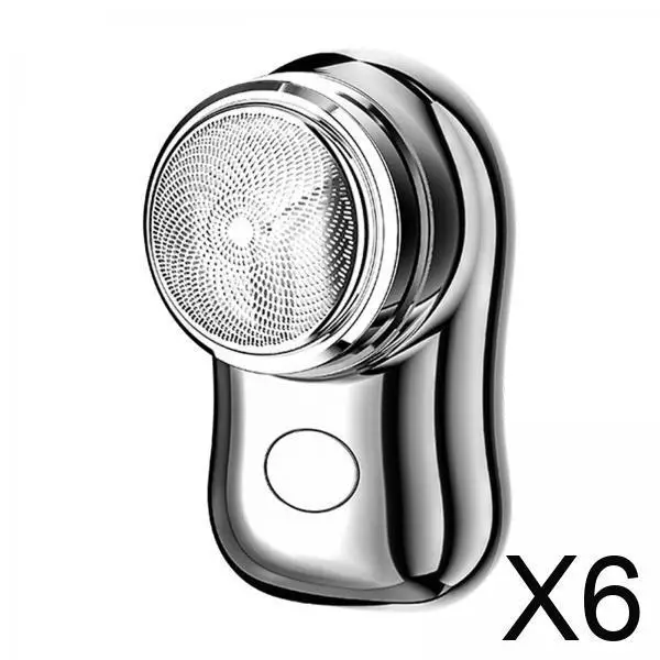 

6x Men's Mini Shaver for Beard Trimming And Hair Removal, USB Portable Device for Travel