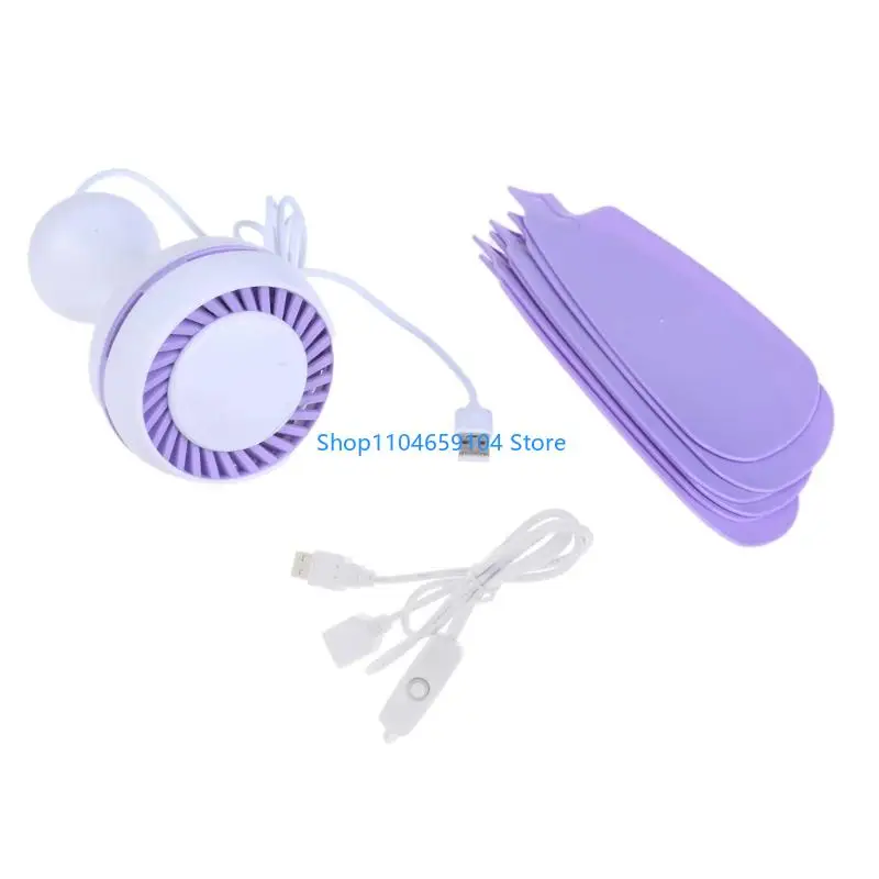 

6 Leave USB Ceiling Fan with Remote Control Timing For Tent Quiet Gazebo 17.7Inch