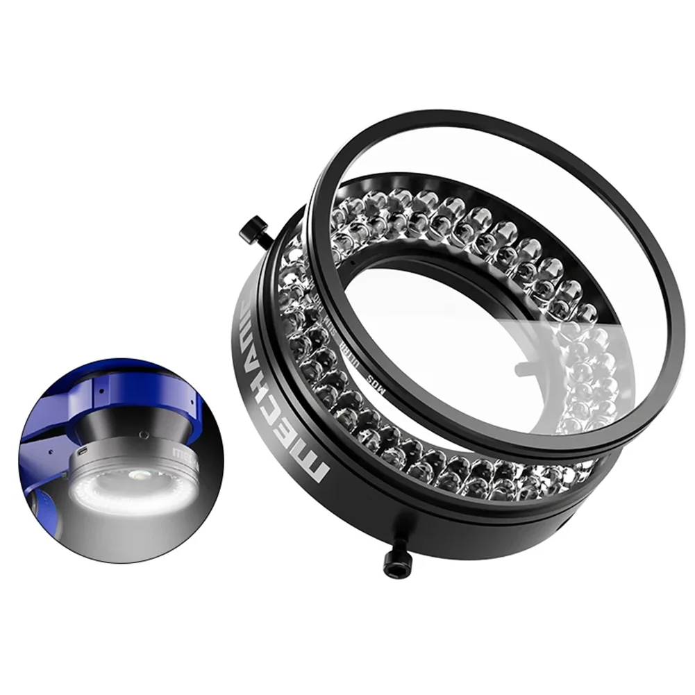 Mechanic LS720+ Microscope Ring Light Polarized Ring Lamp Adjustable 72 LED Ring Light Illuminator for Most Stereo Microscope