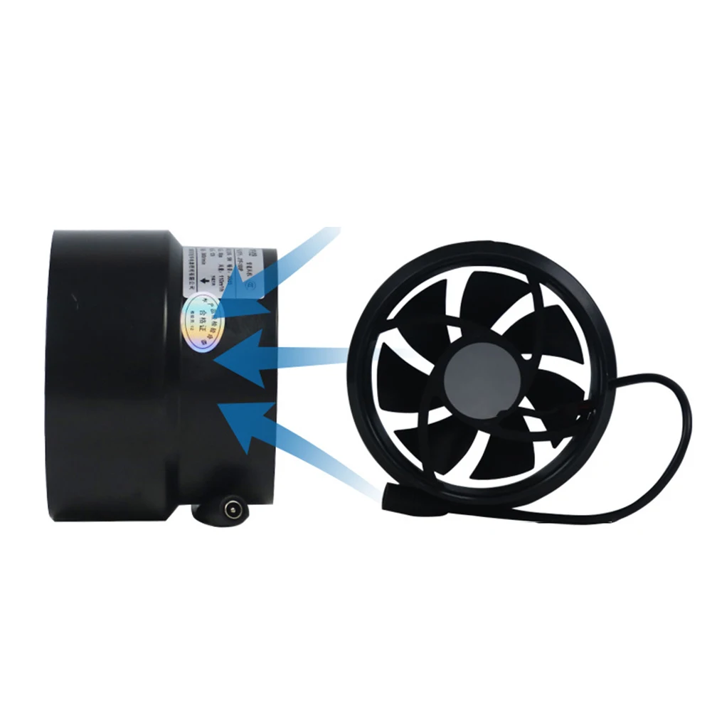 12V Duct Exhaust Fan with Adjustable 110/100mm Opening Quiet Operation Ventilation Fan for Home and Outdoor Environments