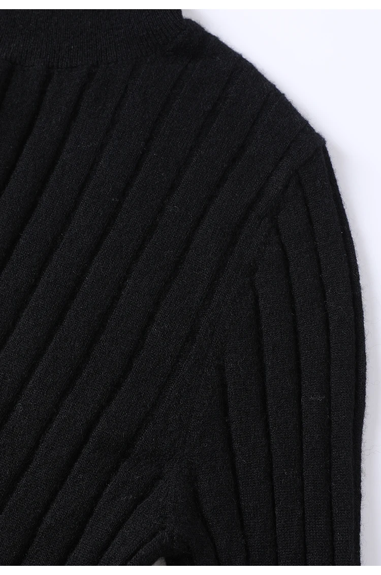 BY3521239 Luxuriöser Damen-Kaschmir-Rollkragenpullover, weicher, gerippter, schmal geschnittener Pullover, Winter-Strickware mit hohem Kragen – Detail 32