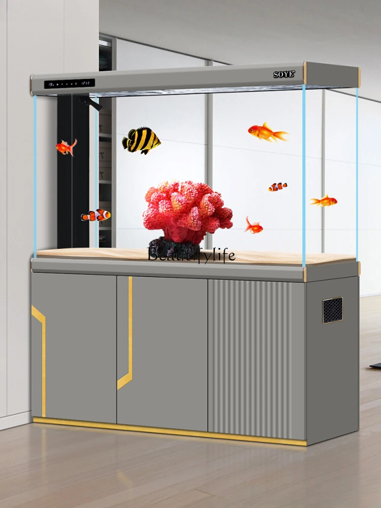 Fish Tank Ecological Partition Super White Intelligent Hallway Screen Aquarium Bottom Filter Light Luxury