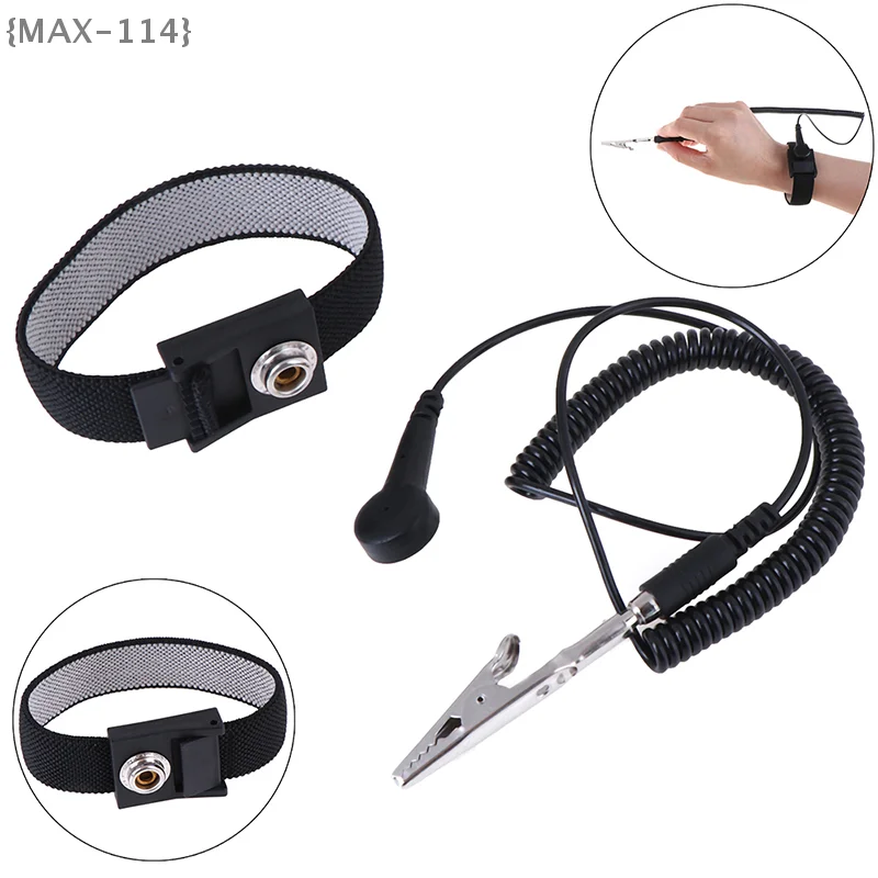 【F2-new】Adjustable Anti-Static ESD Wrist Strap - Grounding Bracelet Tool for Electronic Protection