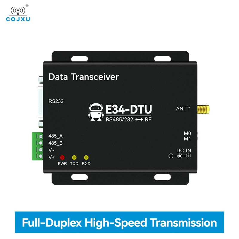 

2.4GHz Modbus Modem RS232 RS485 20dBm 2km Long Range Full Duplex PLCs SMA-K 10-28V Cojxu E34-DTU(2G4D27) Industry Transceiver