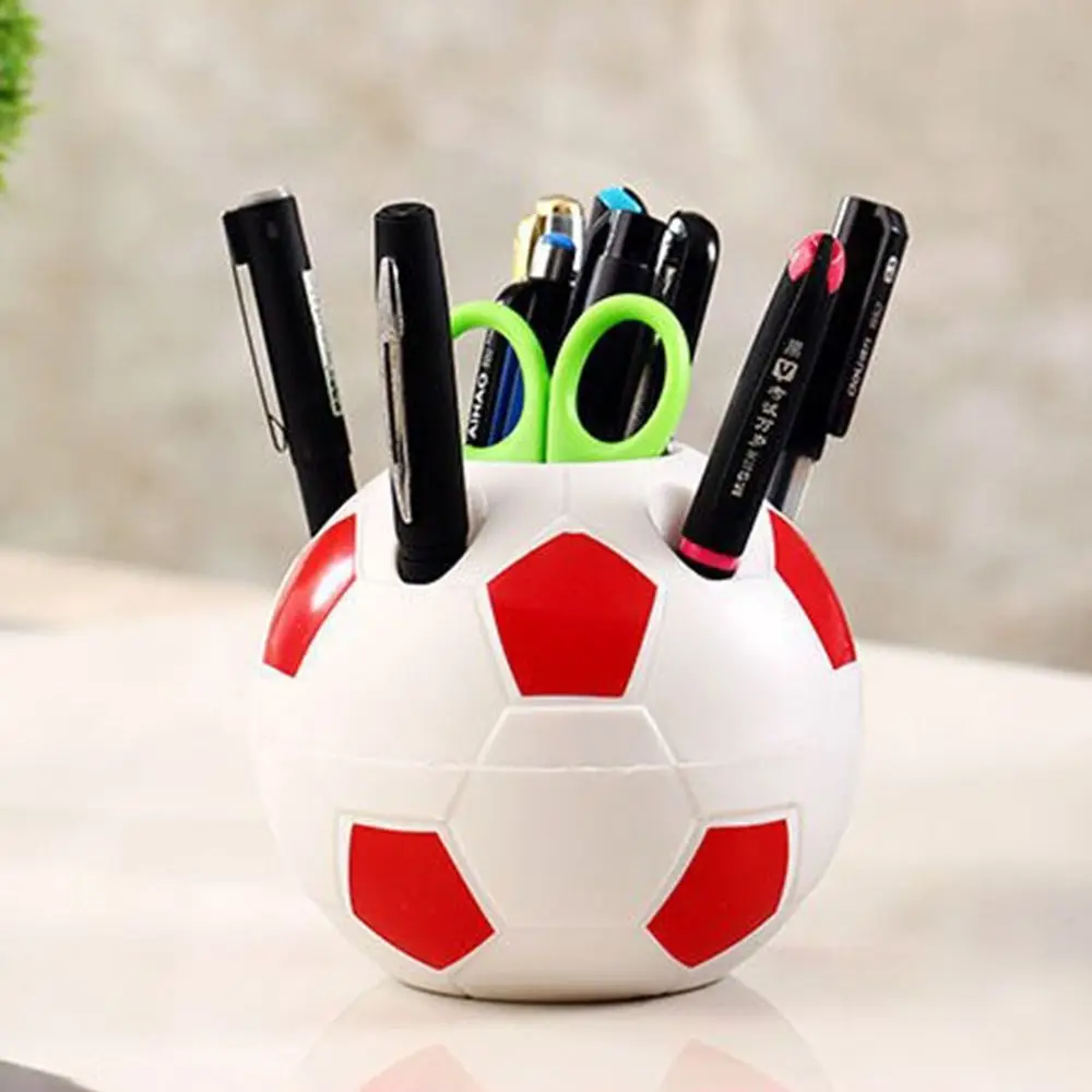 New Design Table Ornament Home Decoration Pencil Toothbrush Holders Soccer Shape Tool Cartoon Football Pen Holder Pen Rack