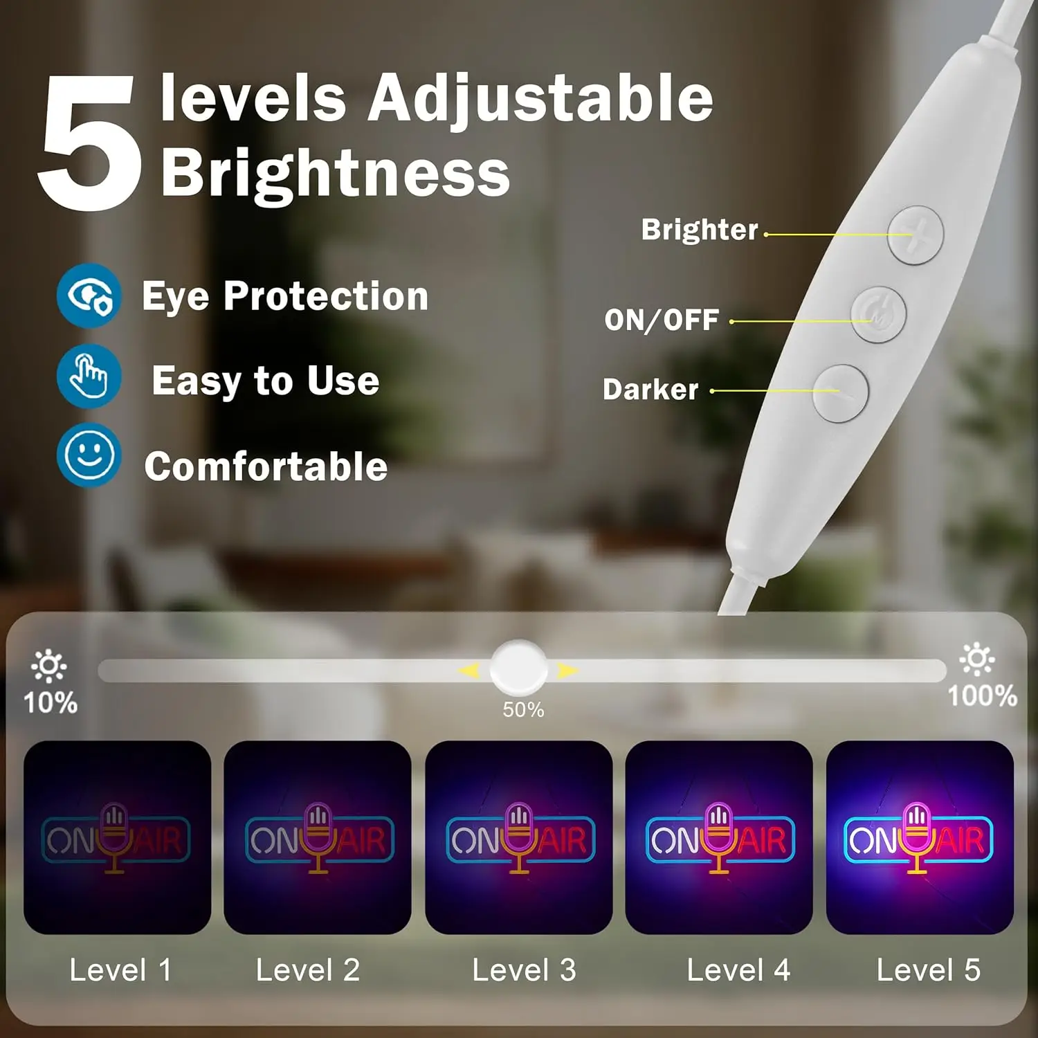 On Air LED Neon Sign for Wall Decor Recording Light Beer Bar Home Bedroom Man Cave USB Power with Dimmable Switch LED Artwork