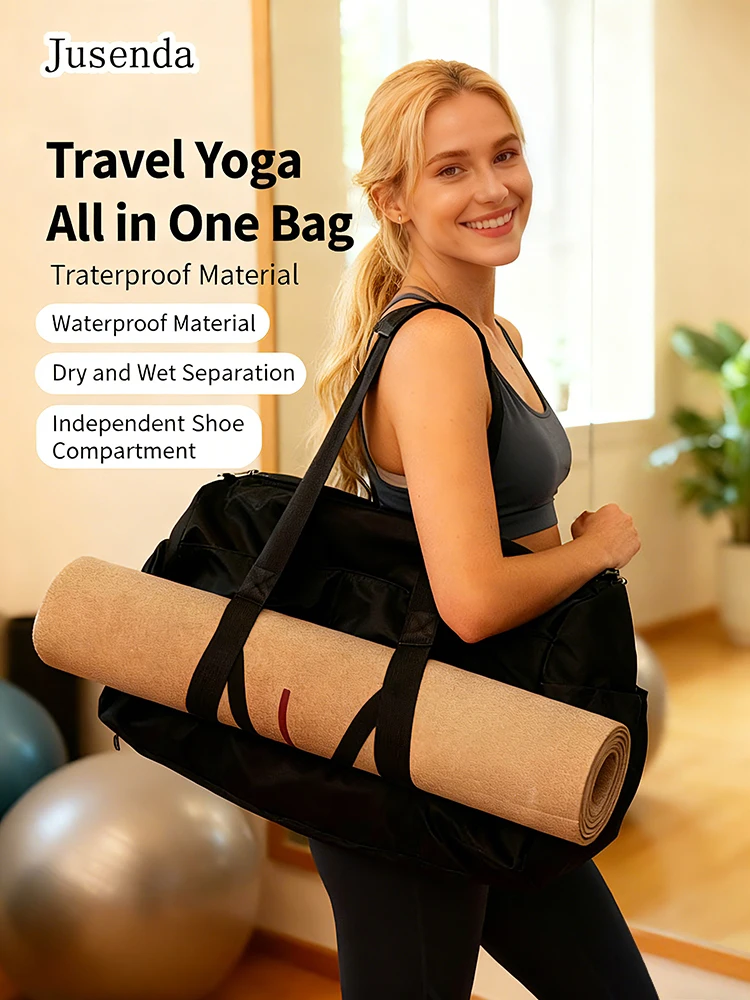 Jusenda Original New Sporting Bag Yoga Bag Large Capacity Large Capacity Business Travel Bag Waterproof with Shoe Compartment