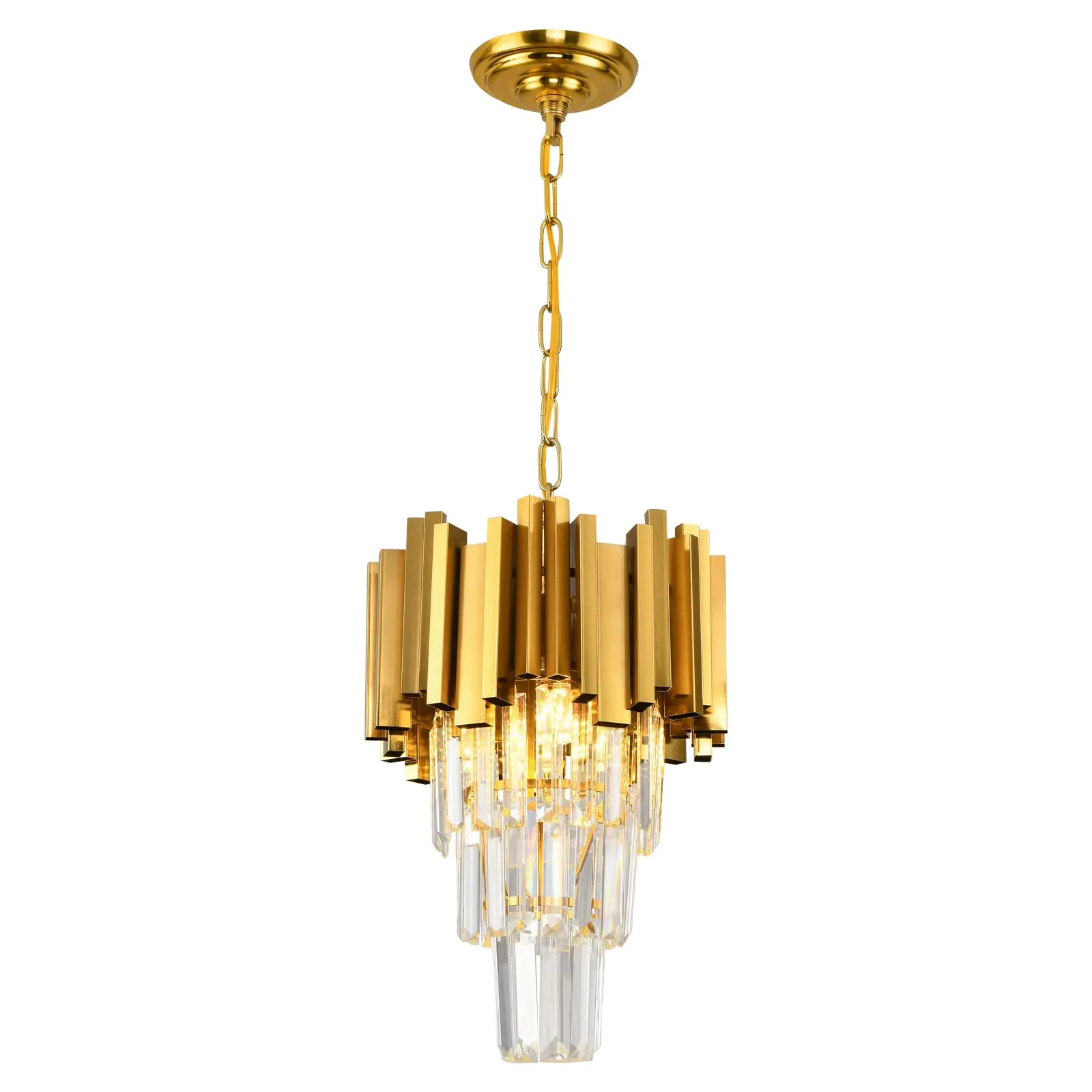 

Golden pendant light restaurant pendant light 3-Light modern small crystal pendant light kitchen island kit