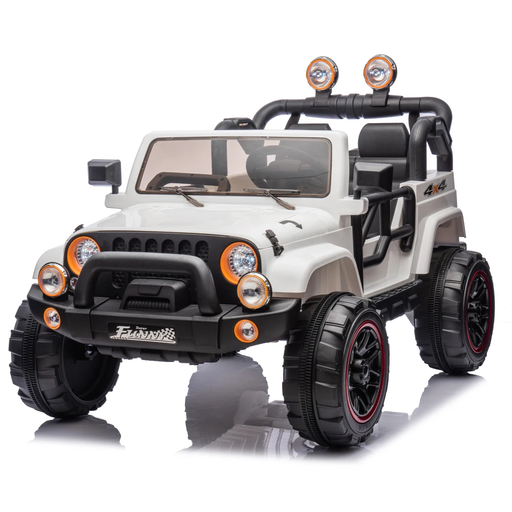 24V Kids Ride On Electric Car with Remote Control 2WD Rear Suspension Trunk Bluetooth USB Lights Pull Rod Toy Vehicle for kids