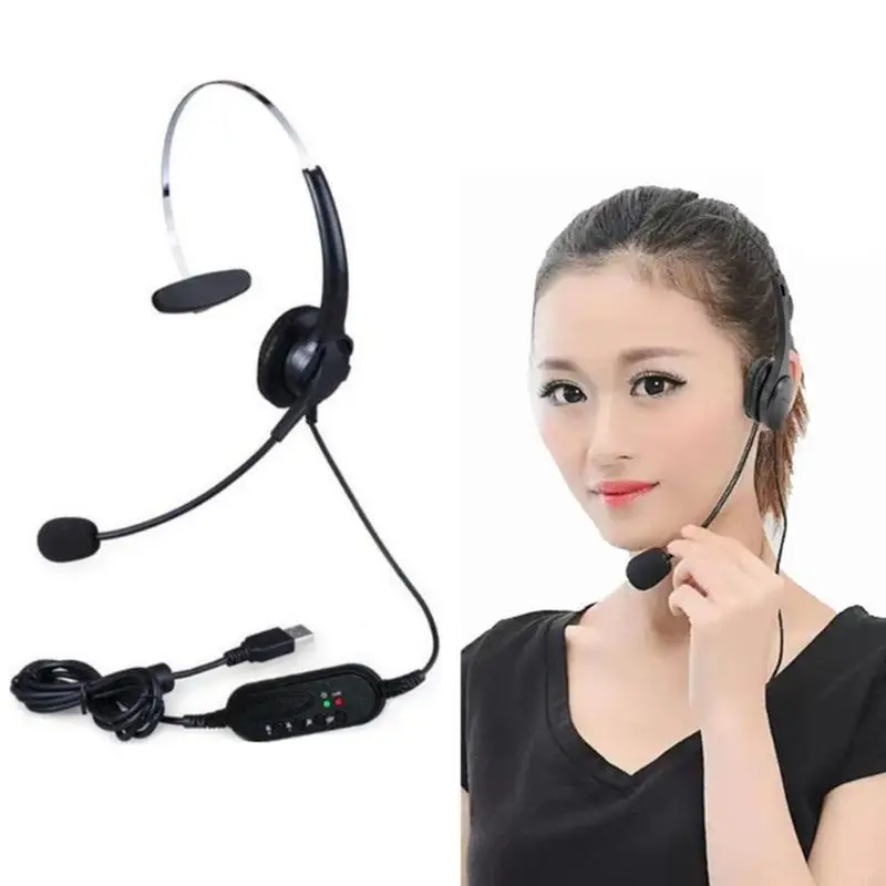 

Corded Call Center Noise Cancelling USB Headset Headphone with Microphone Voice Control for Computer/PC/Laptop Use 896C