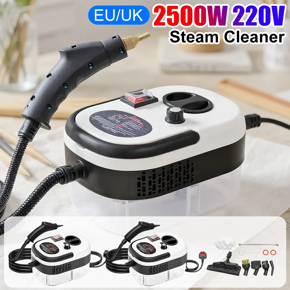

2500W 220V Handheld Steam Cleaner with Brush Heads Pressurized Steam Cleaning Machine Interior Steam Cleaner for Bathroom Window