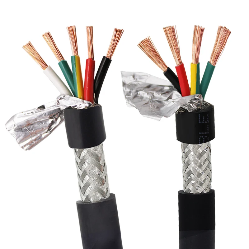 4/5-core 14/12AWG Shielded cable anti-interference 20AWG 18AWG pure copper RVVP shielded wire control cable 1 meter signal wire