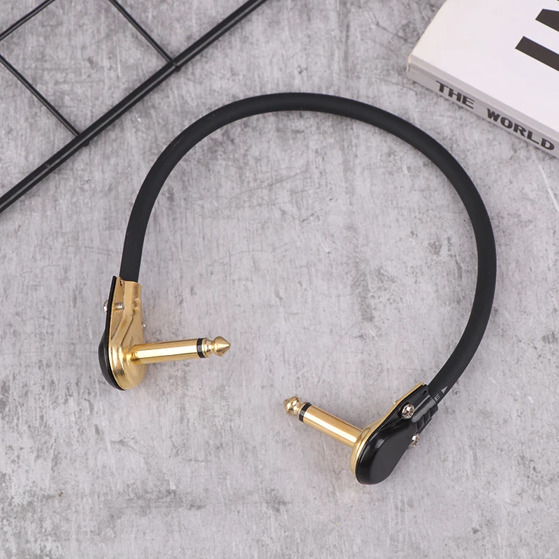 Cable de conexión para guitarra, 15/30CM, 1/4 ", ángulo recto, línea de Audio sin oxígeno para efectos de guitarra, Pedal, instrumentos, enchufe Jack, 1 ud.