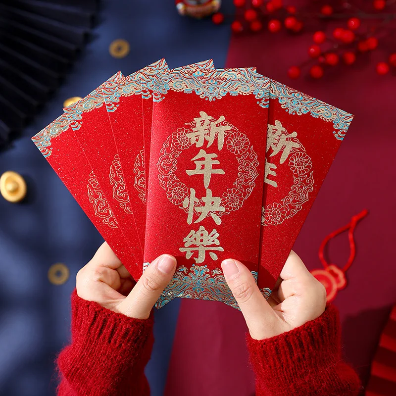 Ano novo envelope vermelho, festival de primavera chinês, dinheiro da sorte tradicional, presentes hongbao, conjunto de 48 peças, 2019