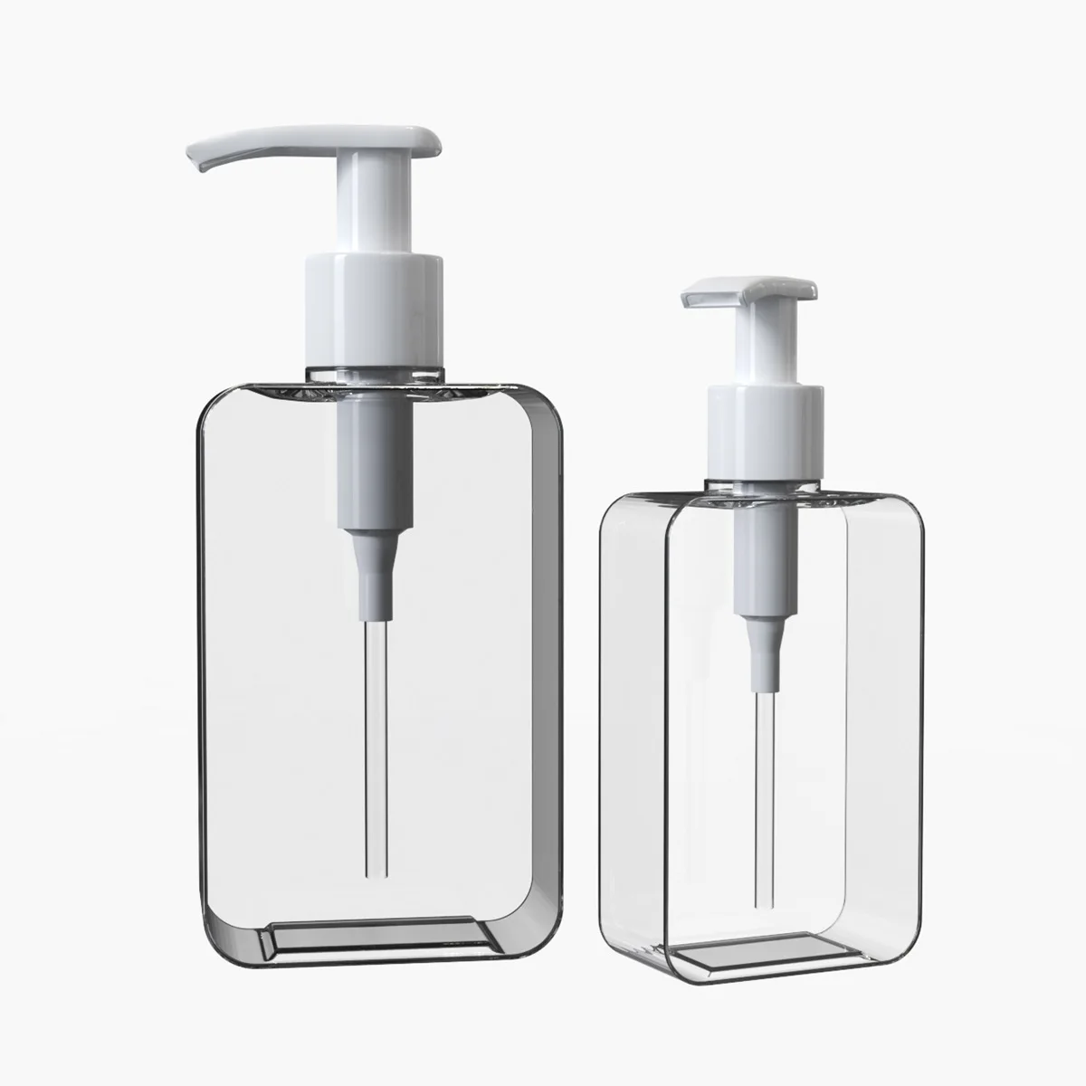 200/300ml Square Plastic Refillable Soap Dispenser Shampoo Body Lotion Hand Dish Soap Pump Dispenser Bottle for Kitchen Bathroom