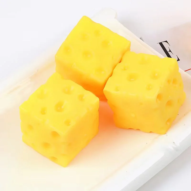 Creative Stress Relief Toy Cheese Squeeze Toy Slow Rebound Ball Toy for Children Holiday Gift Prank Toy Fun Stress Relief