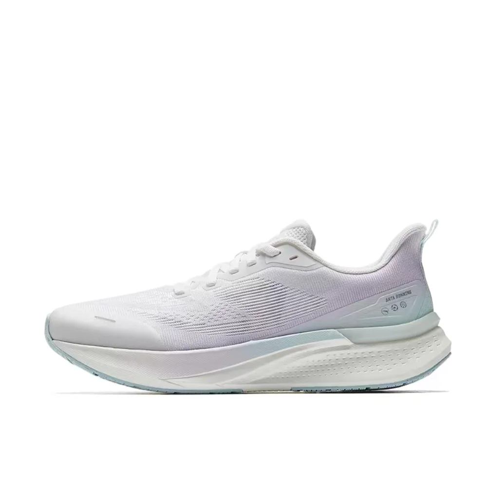 Anta Hydro Run 7: Удобные, универсальные, нескользящие, прочные, низкие повседневные кроссовки для женщин, бело-фиолетов