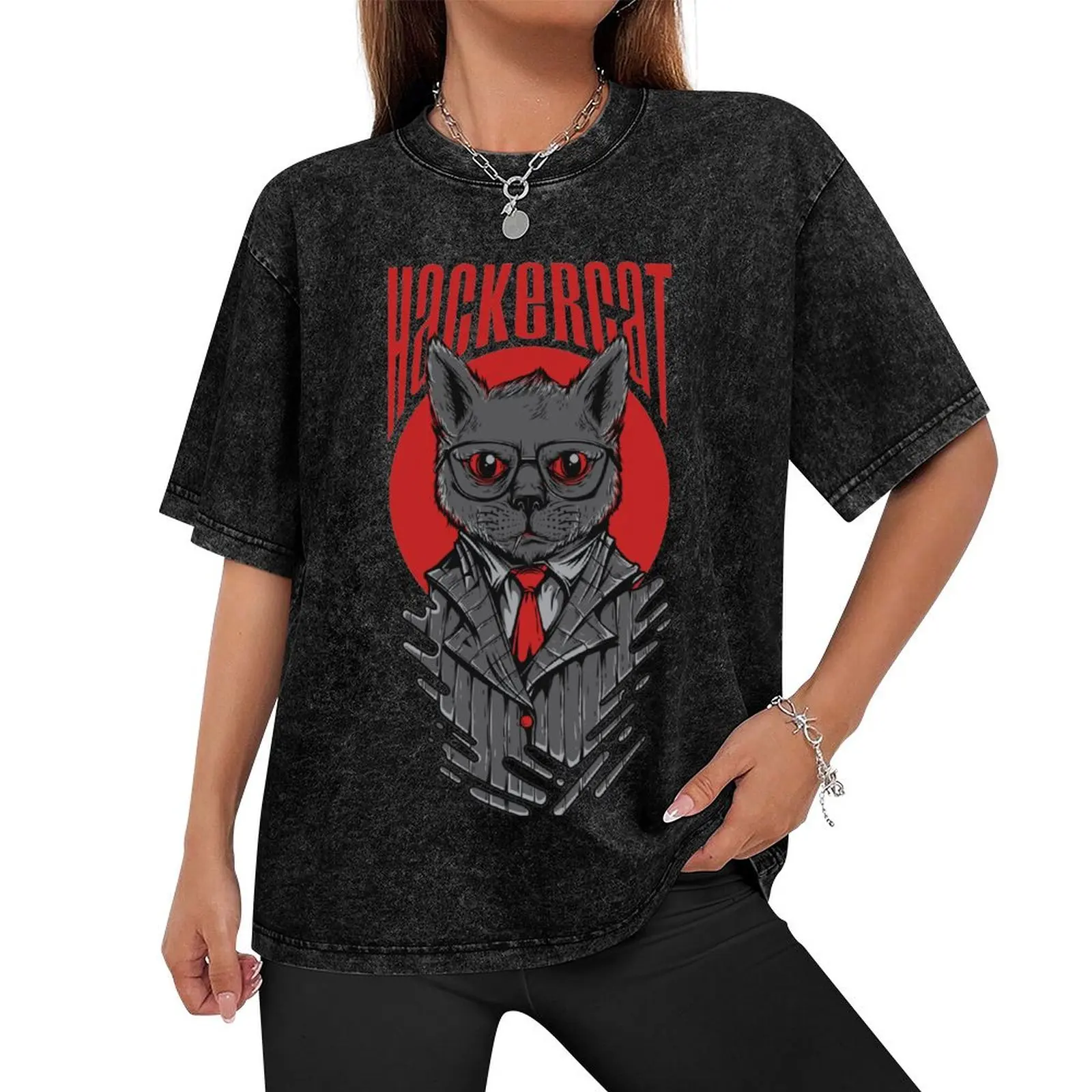 Hacker Cat Cyber Security T-Shirt cheap stuff cute tops Men's t-shirts