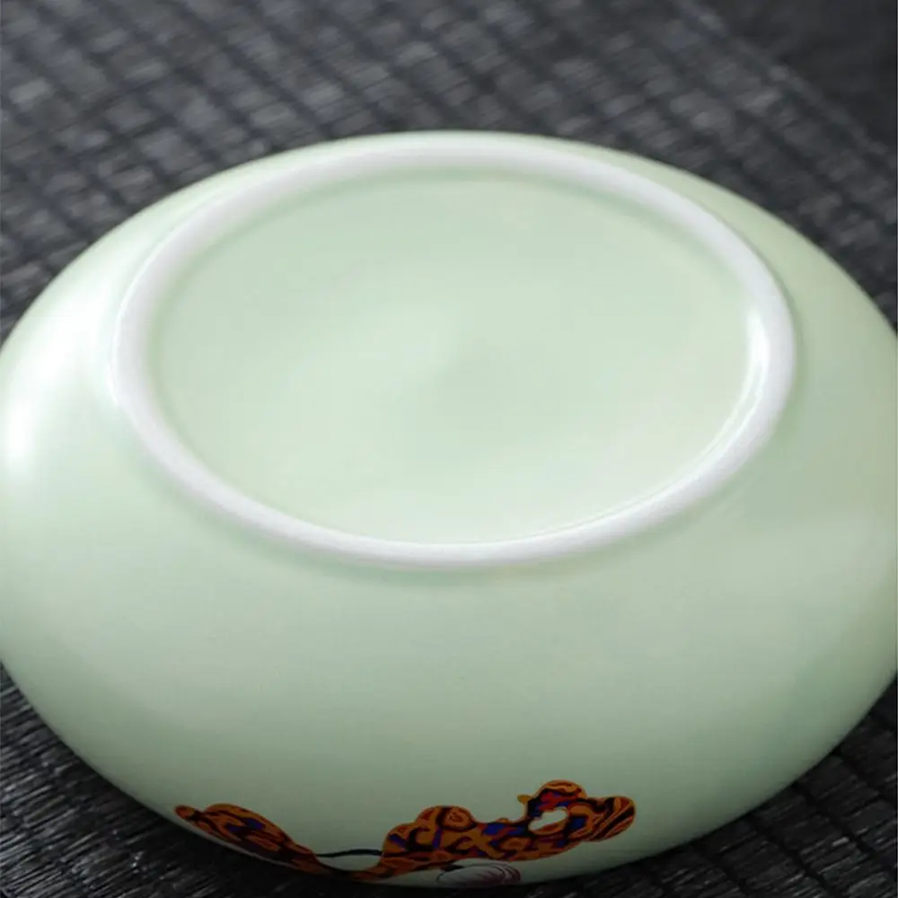 Traditional Calligraphy Inkstone Hot Pot Shaped Chinese Style Calligraphy Inkwell Dish with Lid Double Layer Ink Stone