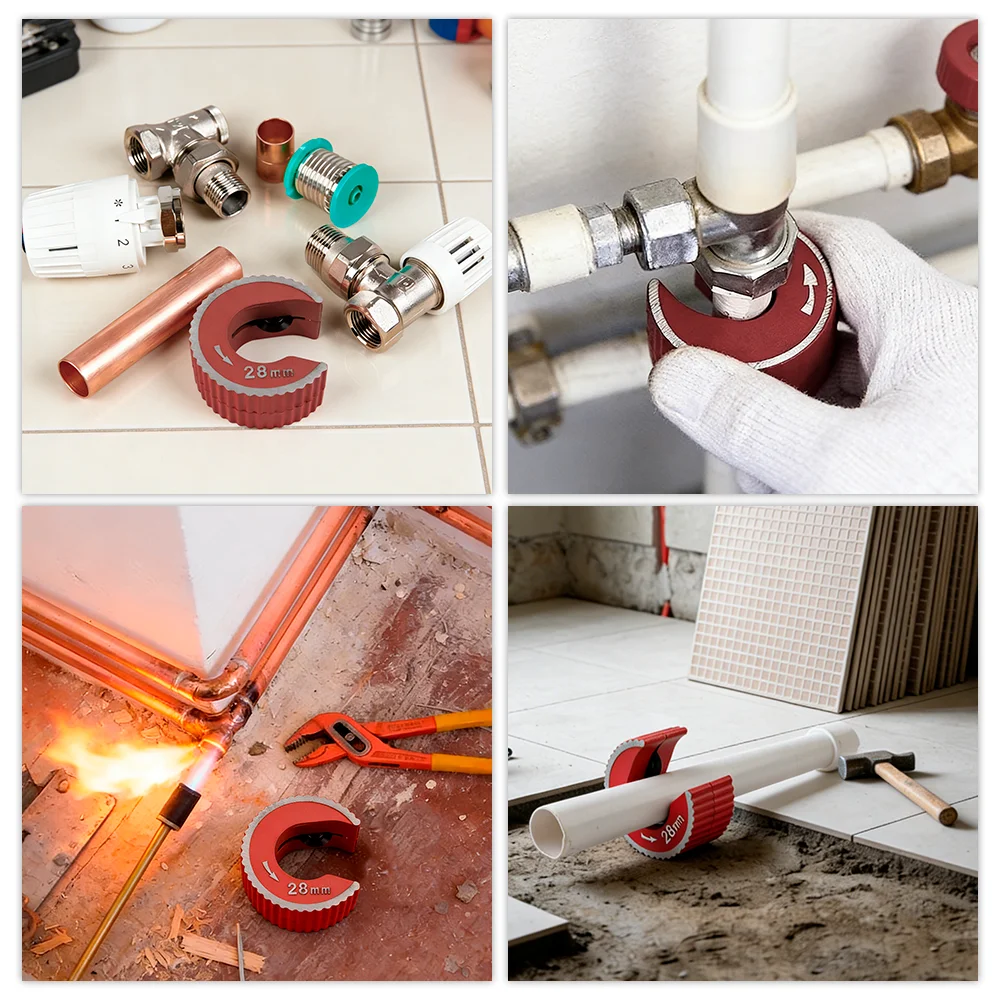 Professional Mini Pipe Cutter Tool, Round Self-Locking Tube Cutter for Copper/Aluminum/PVC Pipe, 3 Sizes, for Plumbing & Repair view 6