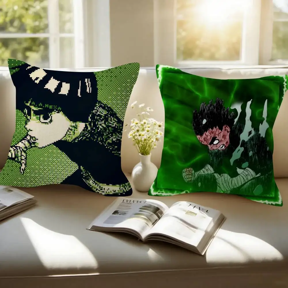 Anime black Rock lee   Cushion Cover Inches Farmhouse Decor Home Throw Pillow Covers for Couch Decorations
