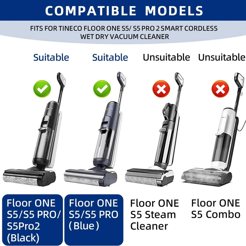 Замена щеточного валика и HEPA-фильтра для Tineco S5/S5 Pro/S5 Pro 2/S5 Blue Cordless Wet Dry Vacuum Cleaner Part
